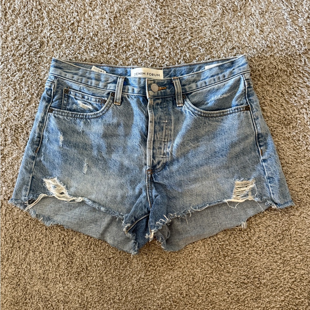 aritzia denim forum shorts